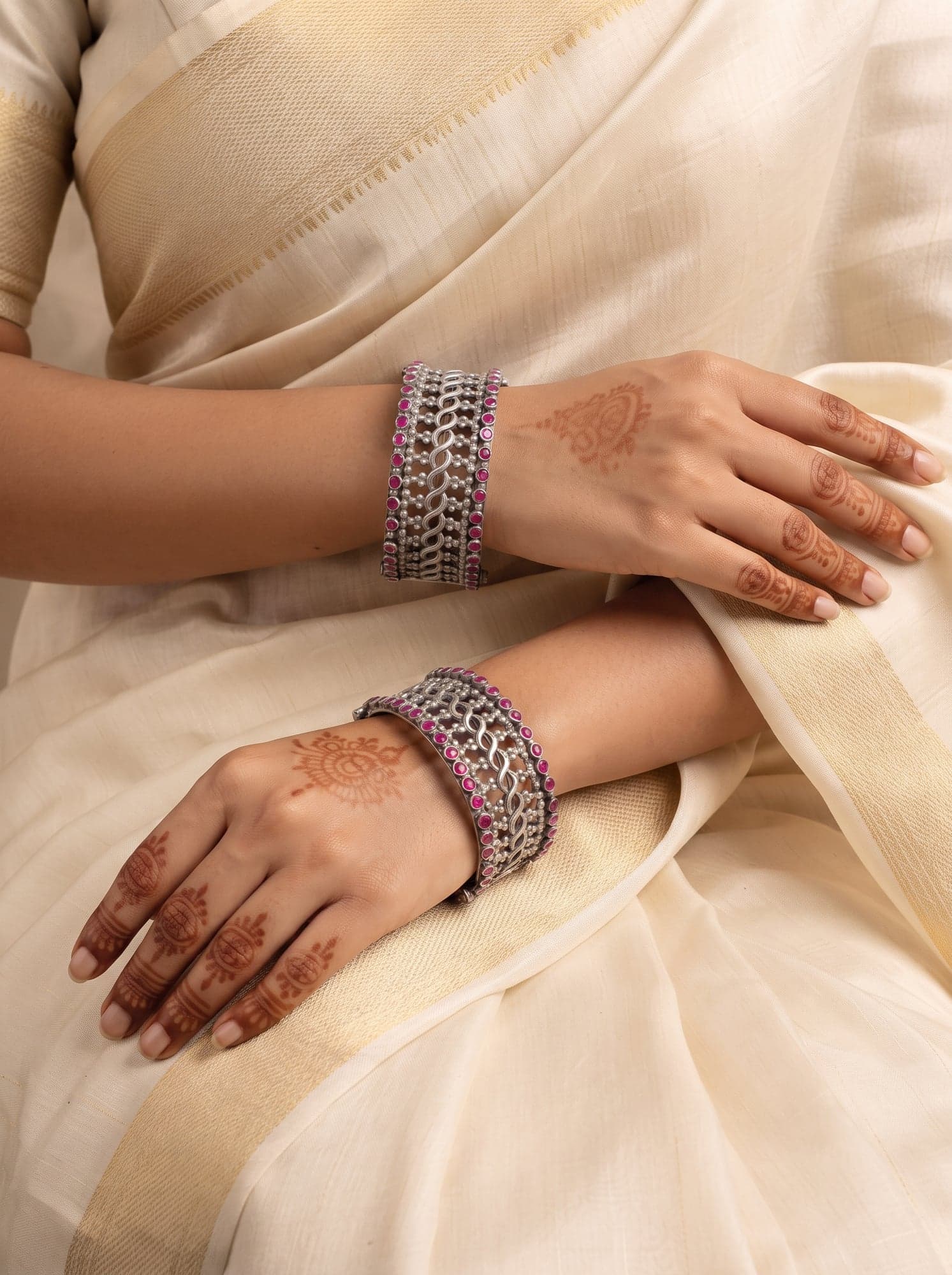 Kumaoni Ratna Bangles in 925 sterling silver, view 4