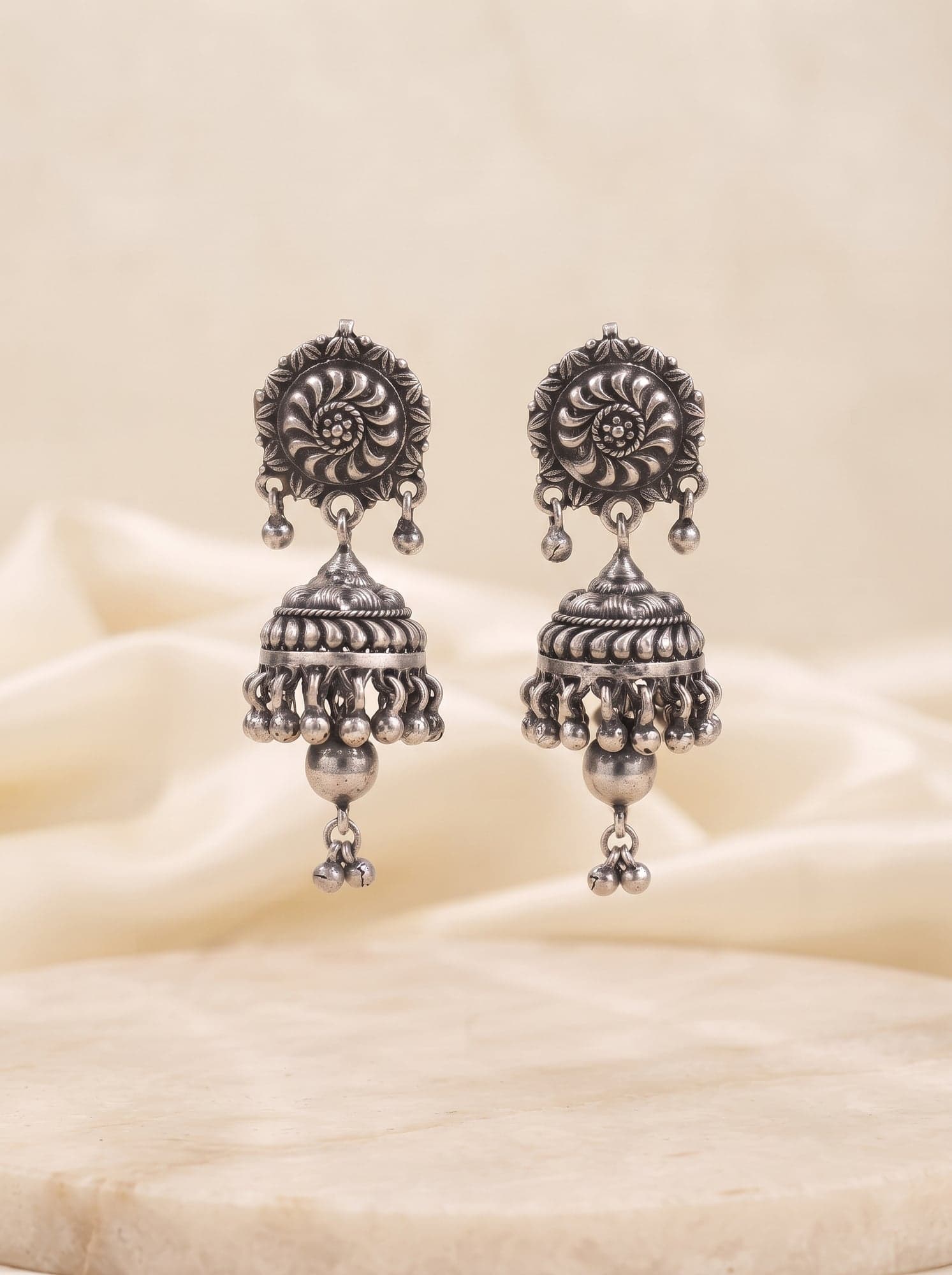 Kumaoni Ghumav Jhumka in 925 sterling silver