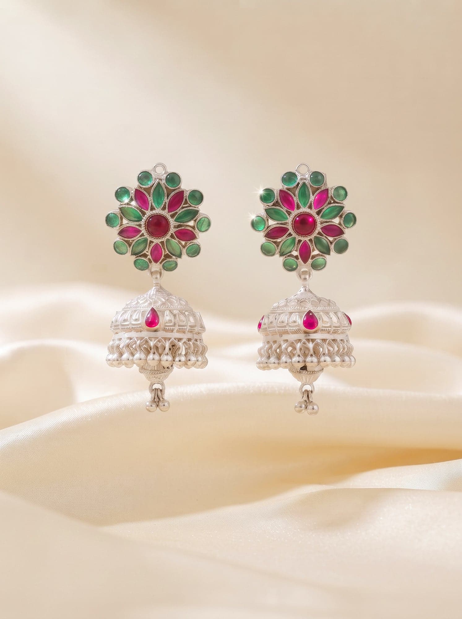 Kumaoni Harit Tara Jhumka in 925 sterling silver