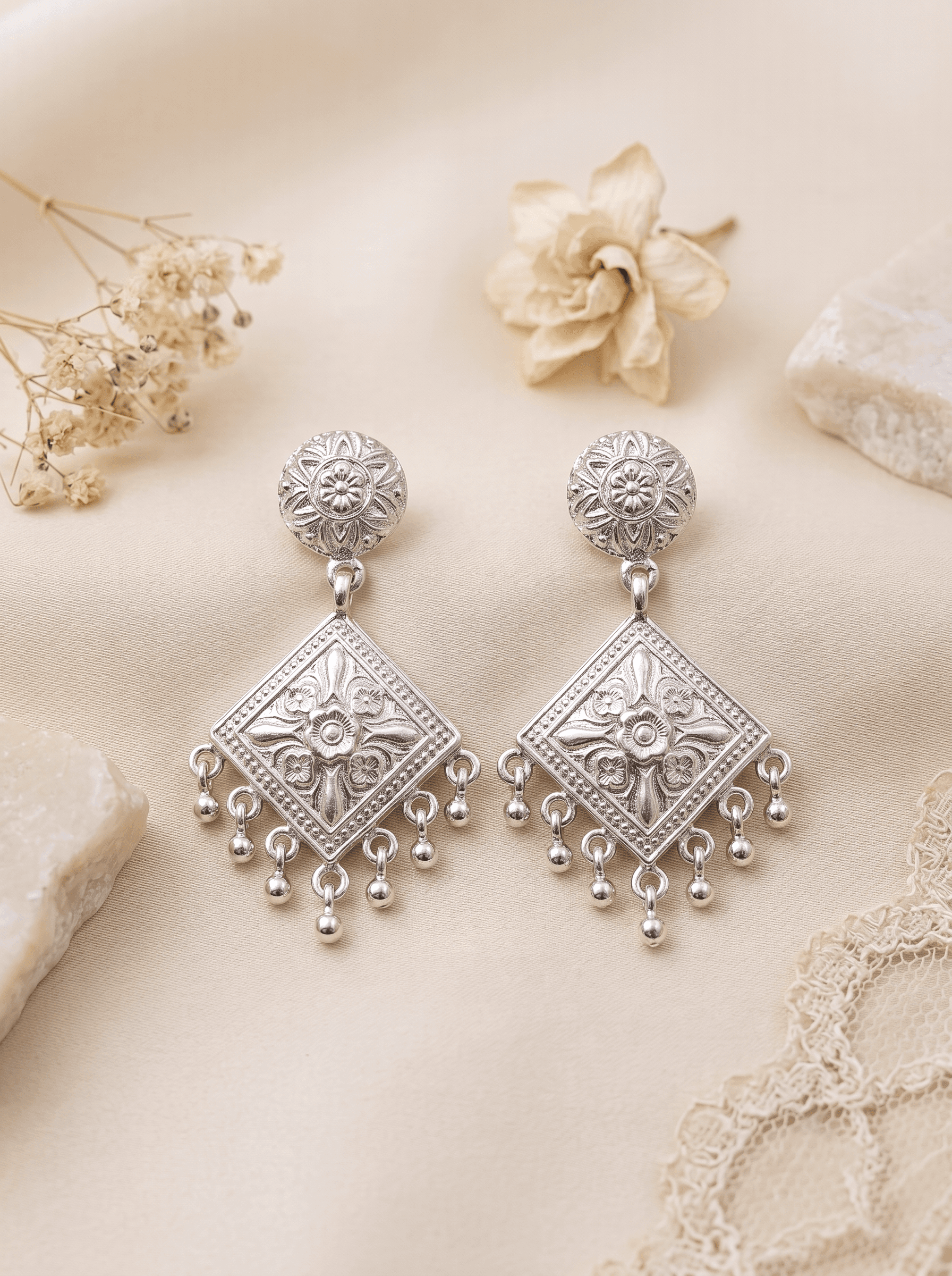 Kumaoni Chaukori Jhumka in 925 sterling silver