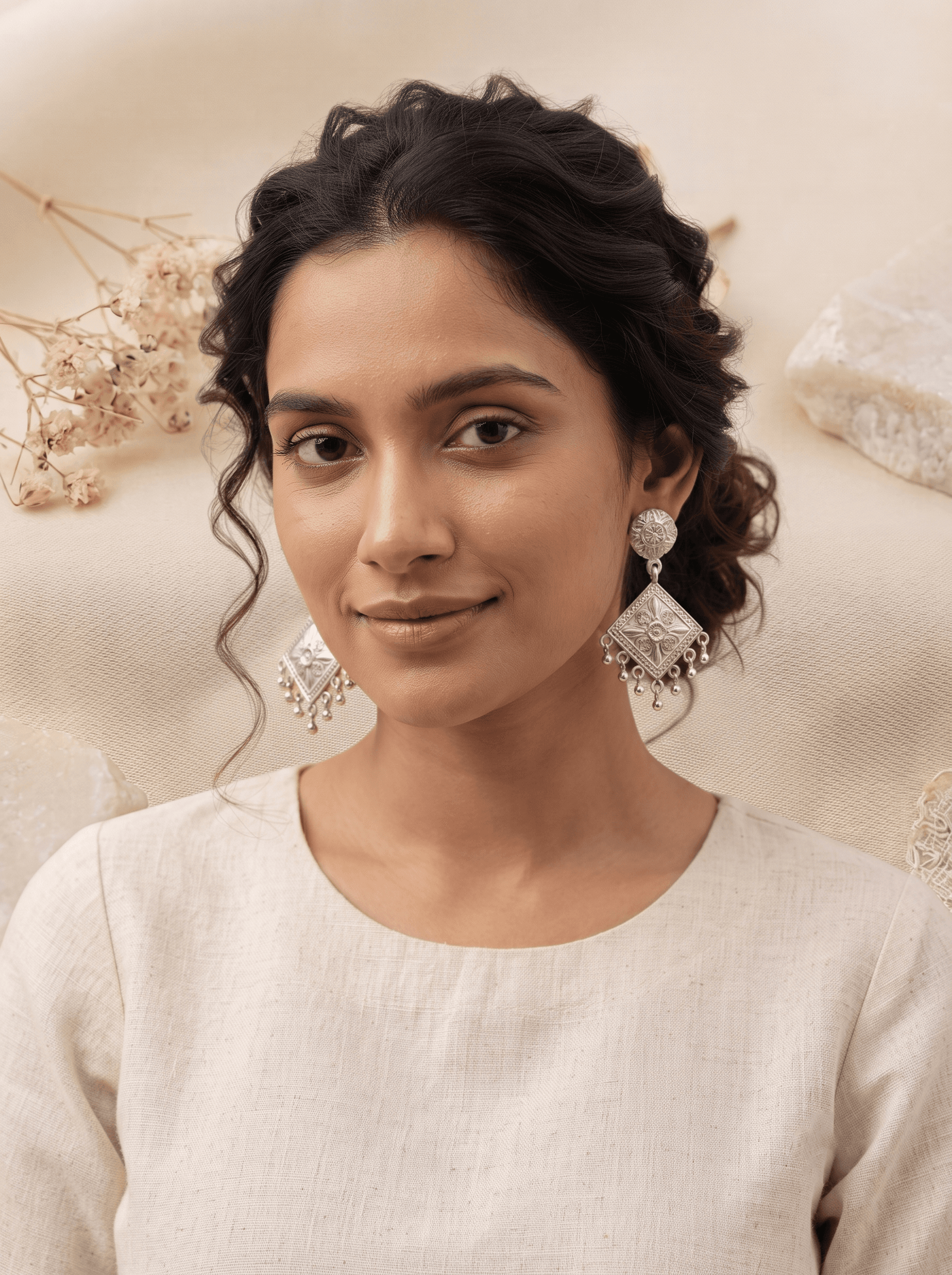 Kumaoni Chaukori Jhumka in 925 sterling silver, view 2