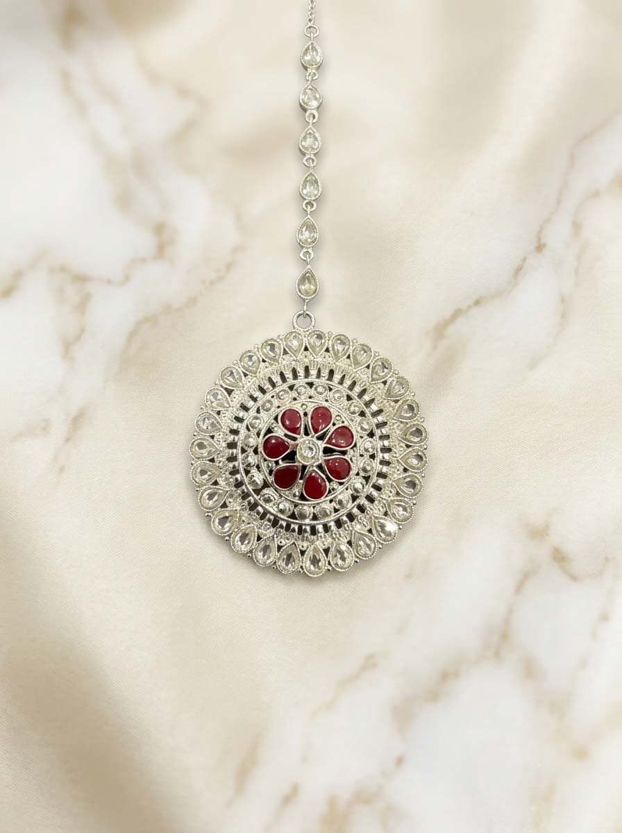 Rangili Maang Tika in 925 sterling silver, view 2