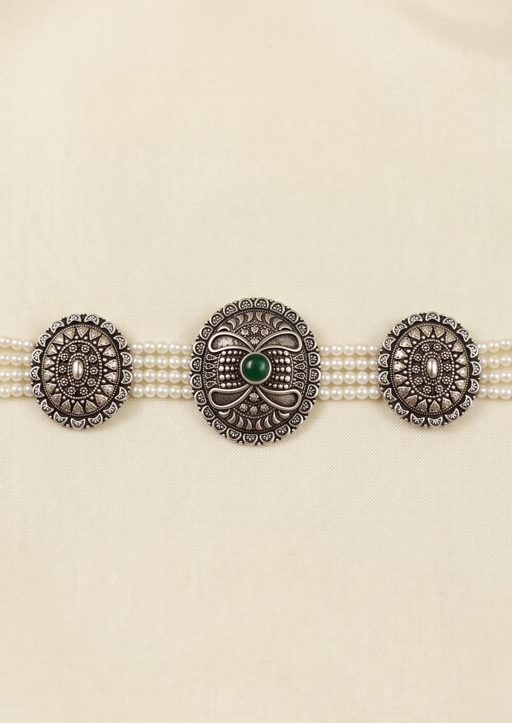 Teen Phuli Guluband in 925 sterling silver, view 2