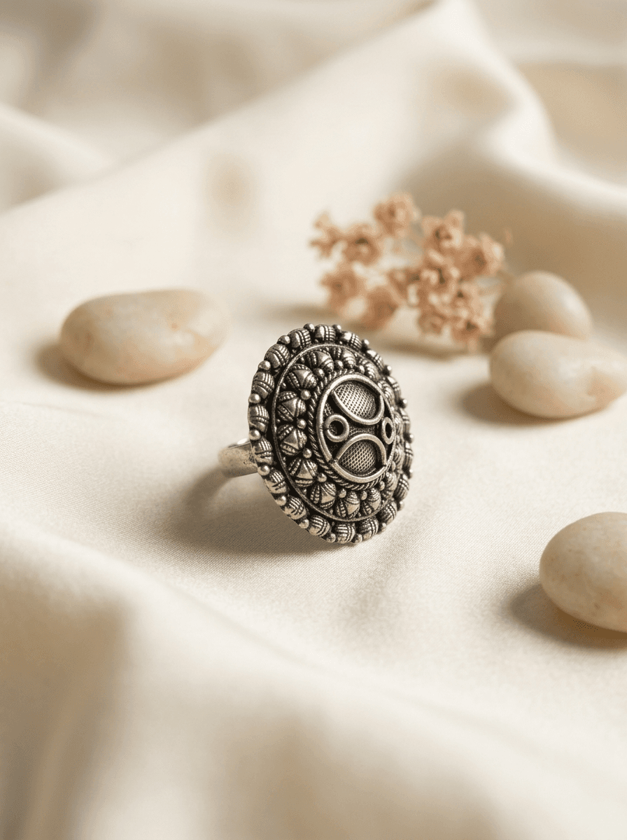 Phulwari Ring in 925 sterling silver, view 2