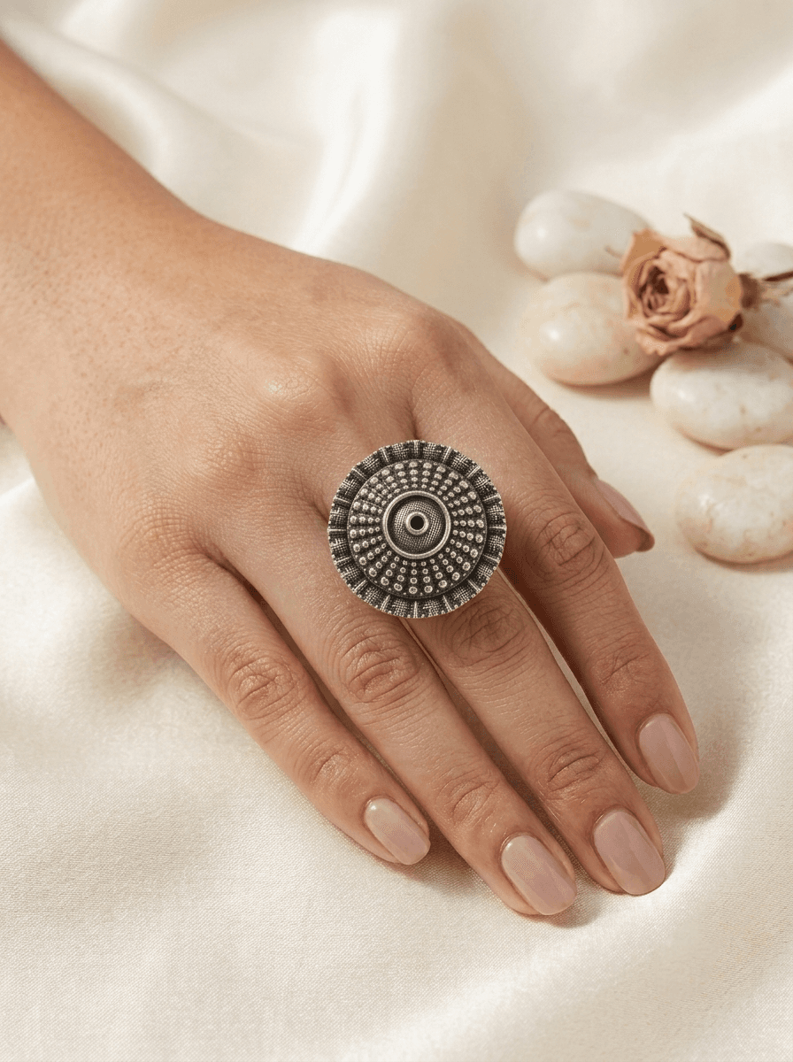 Aaditya Ring in 925 sterling silver, view 2