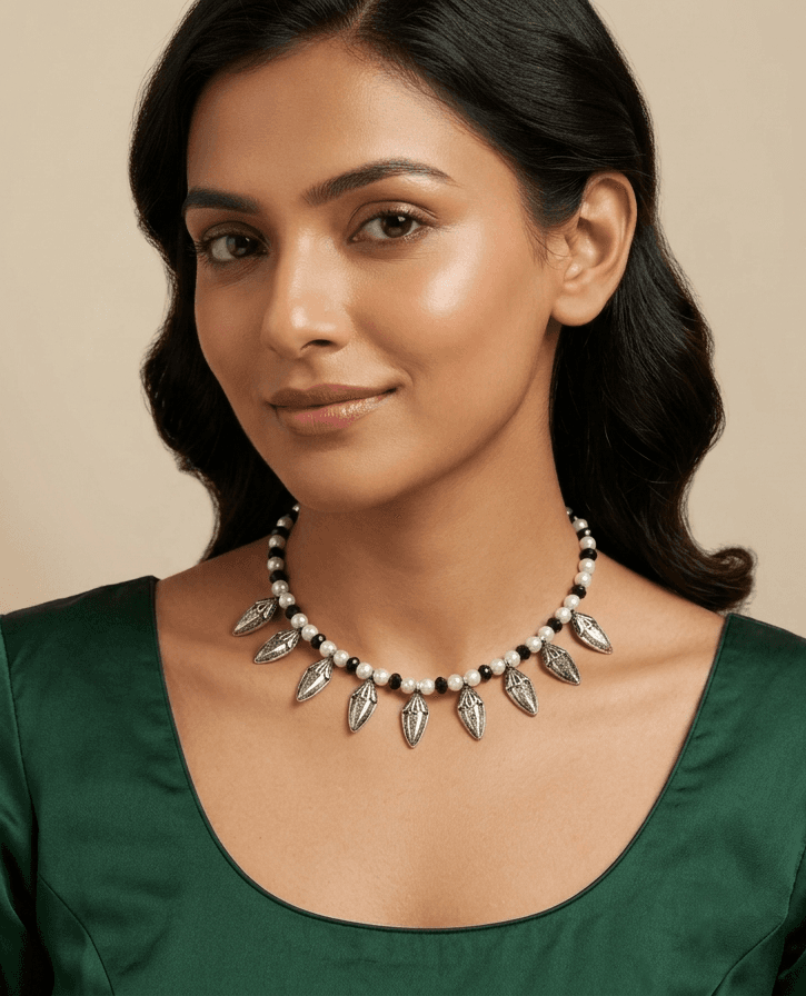 Traditional Kajal Champakali in 925 sterling silver, view 2